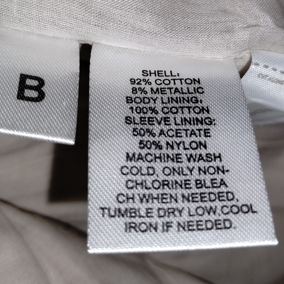 Loft NWT Elegant Cream Women's Belted Jacket 92% Cotton - Picture 7 of 8